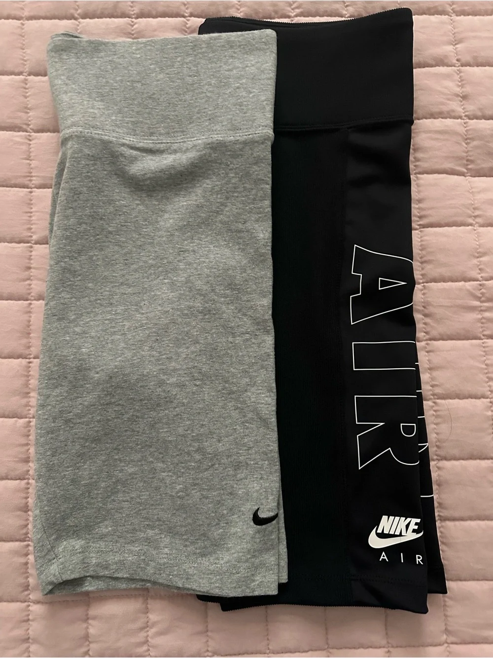 Nike Women’s Black and Gray Athletic Biker Shorts with Nike Air Logo - Picture 1 of 3